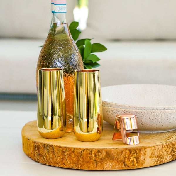 Gold Champagne Flutes (Set of 2)