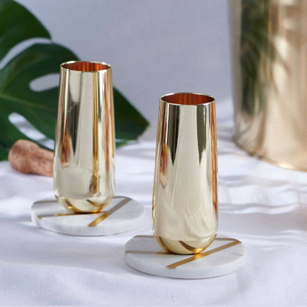 Gold Champagne Flutes (Set of 2)