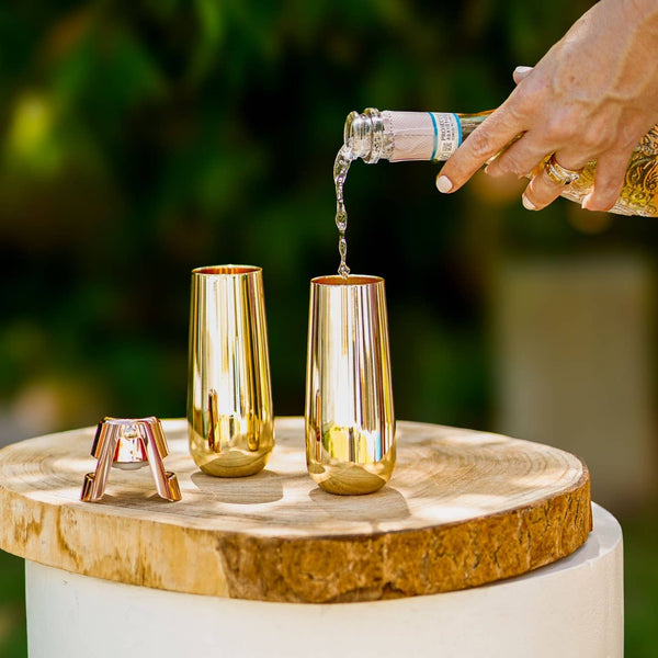 Gold Champagne Flutes (Set of 2)